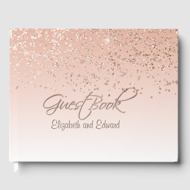 Rose Gold Wedding Gästebuch (Vorderseite)