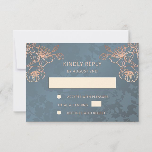 Rose Gold Wedding RSVP (Vorderseite)