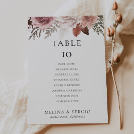 Rose Gold Wedding Table 10 Seating Chart Karte
