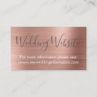 Rose Gold Wedding Website Card Beilage