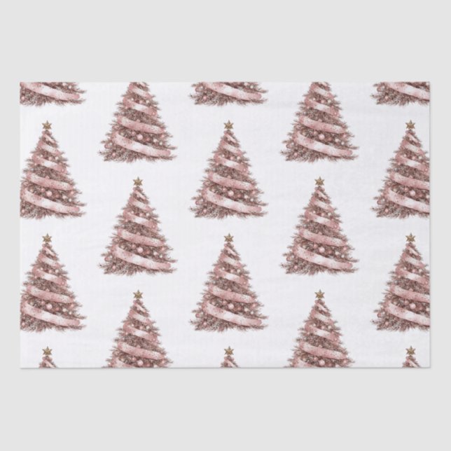 Rose Gold Weihnachtsbaum Seidenpapier (Vorderseite)