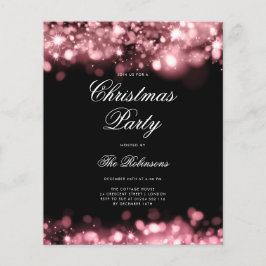 Rose Gold Weihnachtsbeleuchtung Einladungsprogramm Flyer