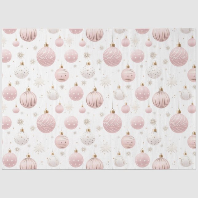 Rose Gold Weihnachtsschmuck Schneeflocken Weihnach Seidenpapier (Vorderseite)