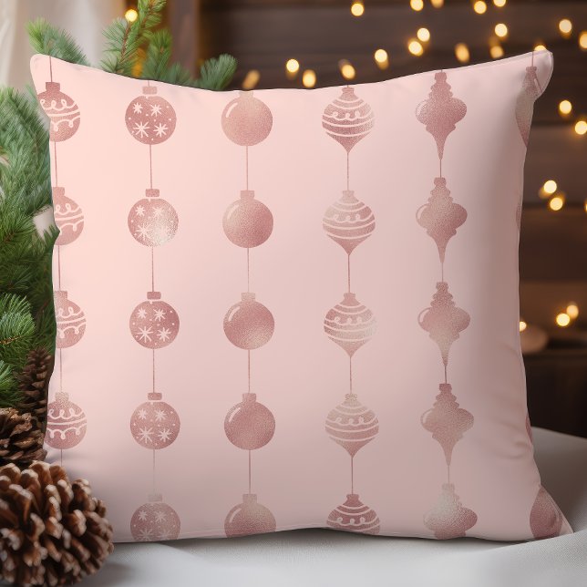 Rose Gold Weihnachtsschmuck Urlaubsmuster Kissen (Von Creator hochgeladen)