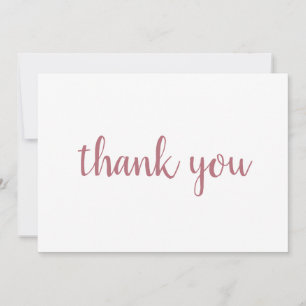 Rose Gold Weiß Elegant Modern Schlichte Handschrif Dankeskarte