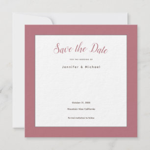 Rose Gold Weiß Farbton Professionelles Minimalisti Save The Date