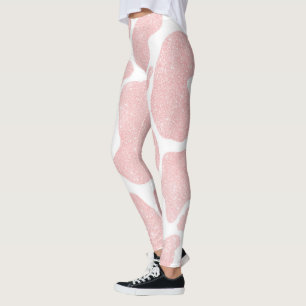 Rose Gold weiße große Kuh Spots Tierdruck Leggings