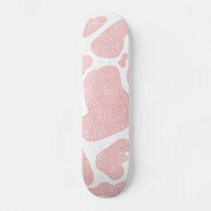 Rose Gold weiße große Kuh Spots Tierdruck Skateboard