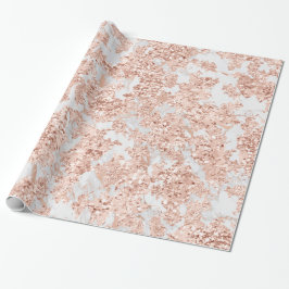 Rose Gold Weißer Grauer Glitzer Braun Marmorroute Geschenkpapier