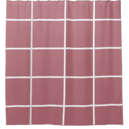 Rose Gold Weißes geometrisches Prüfmuster Duschvorhang