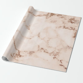 Rose Gold Weißes Korallenrot Carrara Marmorstein Geschenkpapier