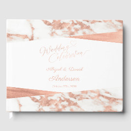 Rose Gold Weißmarmor Gästebuch