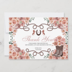Rose Gold Western Horse Quinceanera Carte de remer