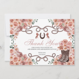 Rose Gold Western Pferde Quinceanera Danke Karte