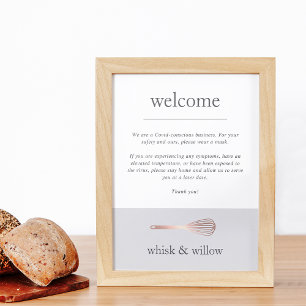 Rose Gold Whisky Bäckerei Covid Safety Willkomme Poster