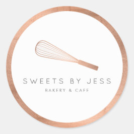 Rose Gold Whisky Bäckerei Runder Aufkleber