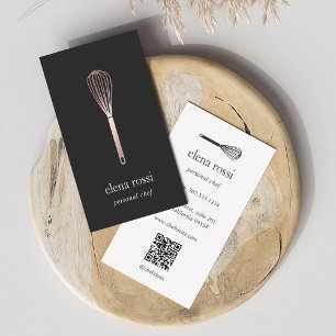 Rose Gold Whisky Koch Catering Bakery QR Code Visitenkarte