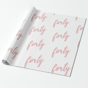 Rose Gold White 40 Geburtstagsparty Glitzer "Vierz Geschenkpapier