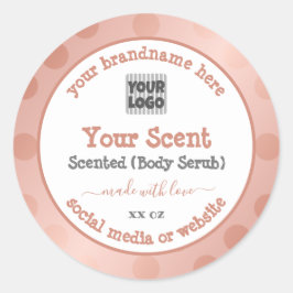 Rose Gold White avec logo Étiquettes d'emballage d
