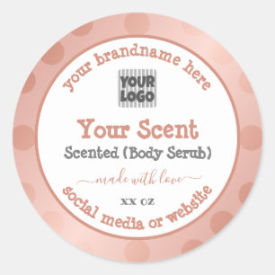 Rose Gold White avec logo Étiquettes d'emballage d