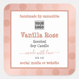 Rose Gold White avec logo Étiquettes d'emballage d