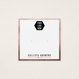 Rose Gold White Border Logo Ohrsichtkarte