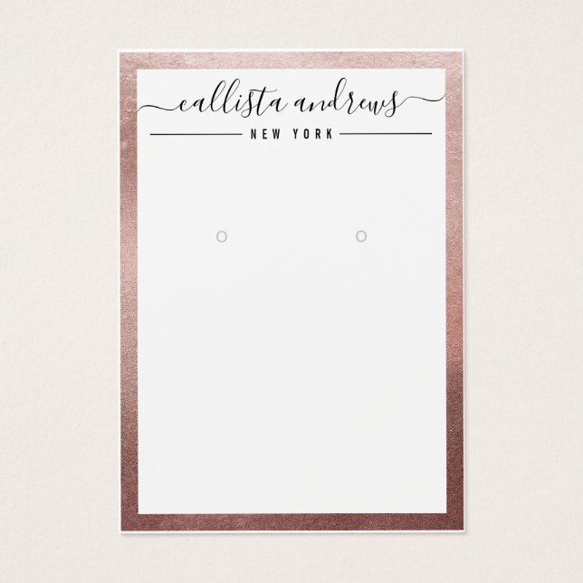 Rose Gold White Curring Display Card (Vorderseite)