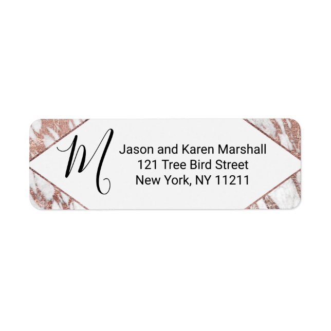 Rose Gold White Modern Marmoradresse (Vorne)