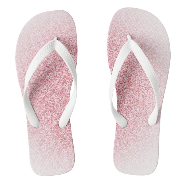 Rose Gold White Trendy Moderne Elegante Vorlage Flip Flops (Fußbett)