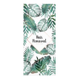 Rose gold white tropical price list salon services werbekarte