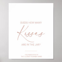 Rose Gold Wie viele Kisses Brautparty Game