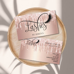 Rose Gold Wimpern Beauty Visagist Holo Folie Visitenkarte