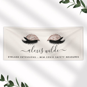 Rose Gold Wimpern Salon Geschäft Banner