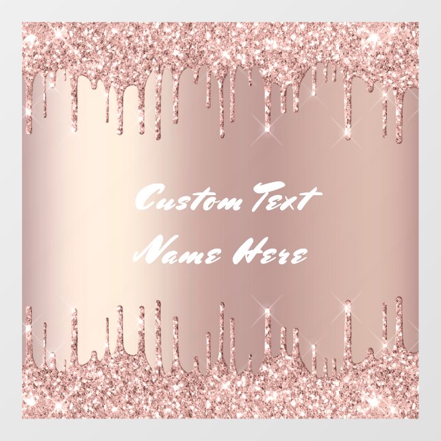 Rose Gold Window Cloning Benutzerdefinierter Textn Fensteraufkleber (Blatt)