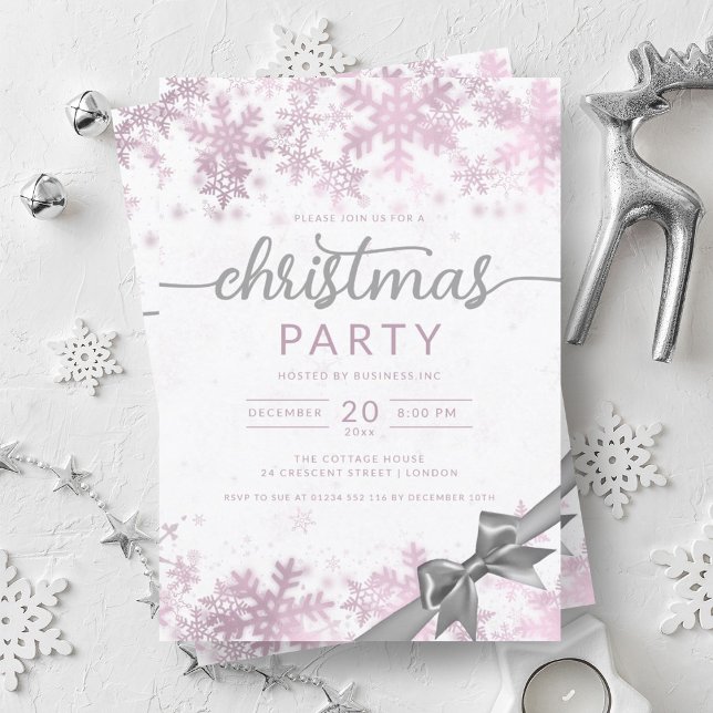 Rose Gold Winter Wonder Company Weihnachten Einladung (Rose Gold Winter Wonder Company Christmas Invitation)