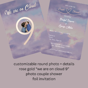 Rose Gold wir sind auf Cloud 9 Foto Paar Dusche Folieneinladung