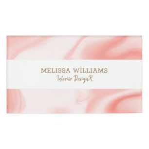Rose-Gold-Wirbel aus flüssigem Marmor Namenschild