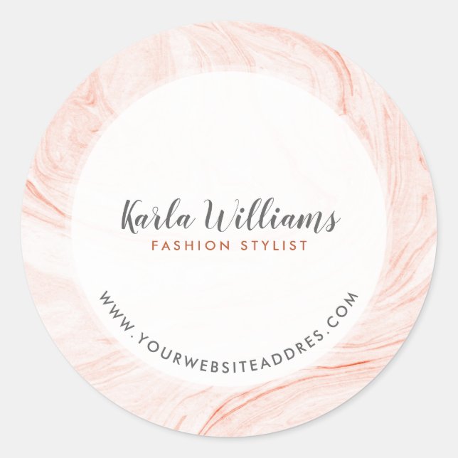 Rose-Gold-Wirbel Runder Aufkleber (Vorderseite)