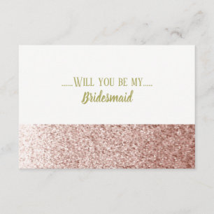 Rose Gold Wirst du meine Brautjungfer sein Einladung