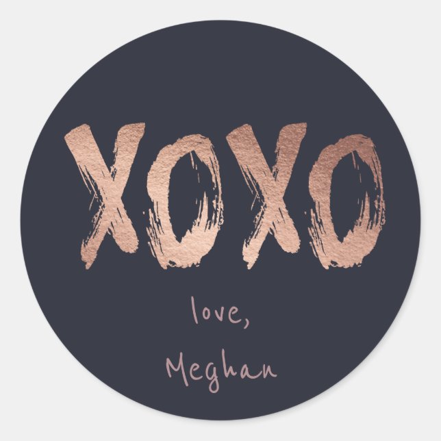 Rose Gold XOXO | Personalisierter Aufkleber (Vorderseite)