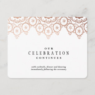 Rose Gold zarte Hochzeit Beilage Karte