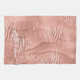 Rose Gold Zebra Animal Print Geschirrtuch
