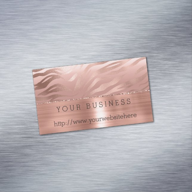 Rose Gold Zebra Magnetische Visitenkarte (Beispiel)
