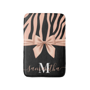 Rose Gold Zebra Print Badematte