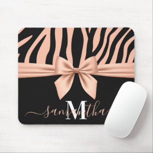 Rose Gold Zebra Print Mousepad