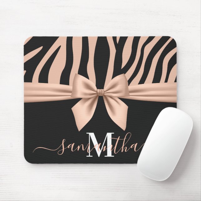 Rose Gold Zebra Print Mousepad (Mit Mouse)