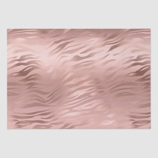 Rose Gold Zebra Print Seidenpapier (Vorderseite)