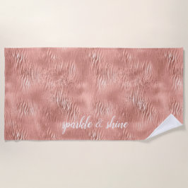 Rose Gold Zebra Print Strandtuch