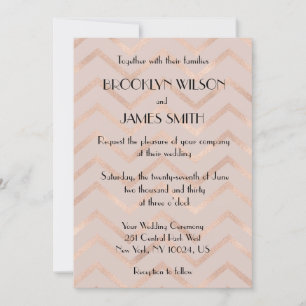 Rose Gold Zickzack Hochzeiten Einladungen