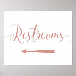 Rose-Gold-Zimmer signieren Links Pfeilrichtung Poster